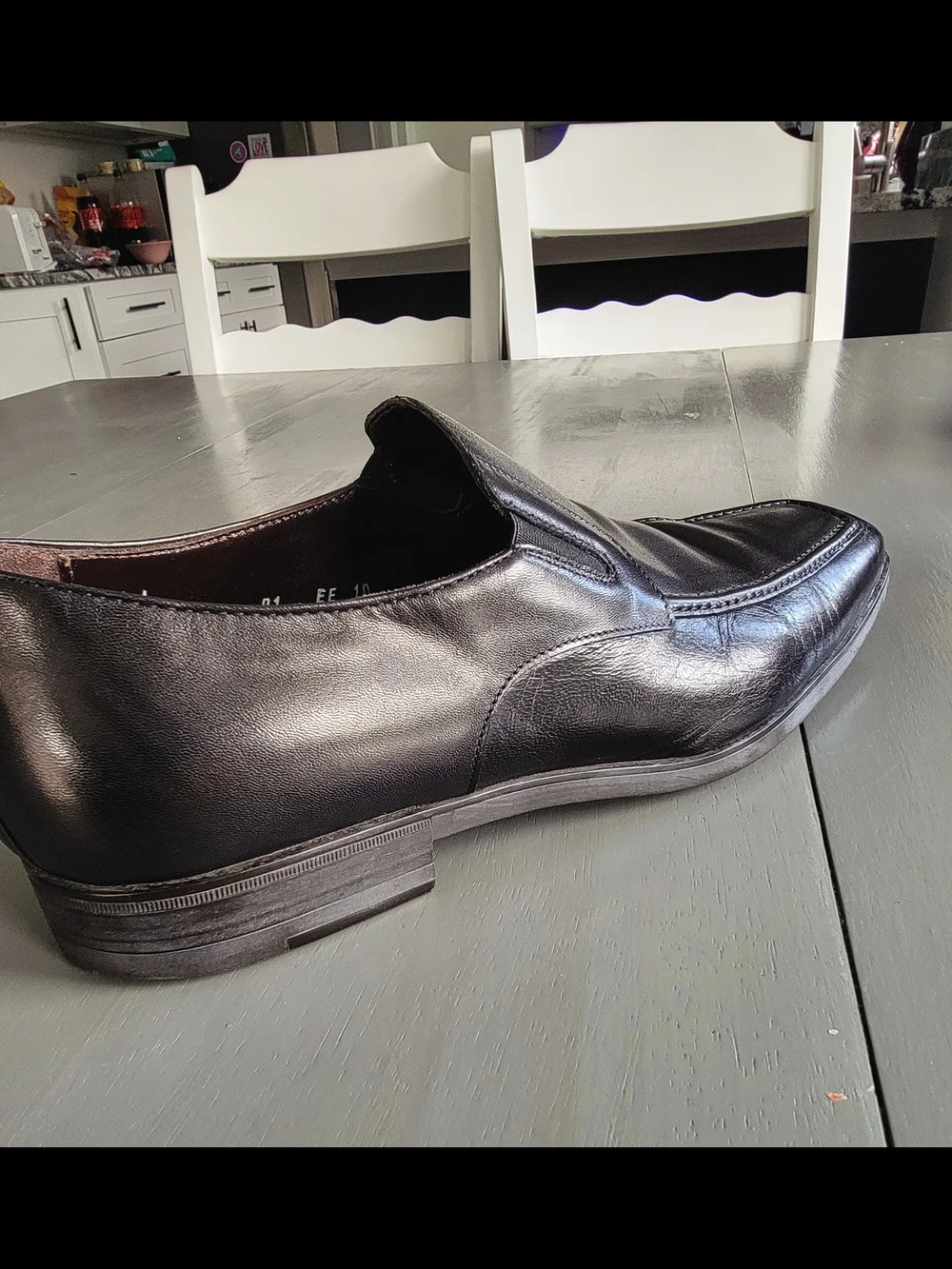 Santoni Blaze-1 Men's Black Leather Venetian Loafers Size 10 EE Wide Italy